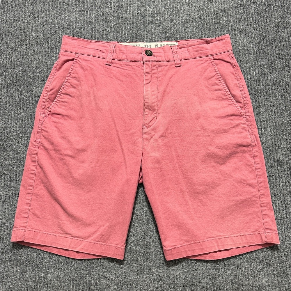 Free Planet Mens Chino Shorts Size 32 Pink Stretch Flat Front Casual Mid Rise